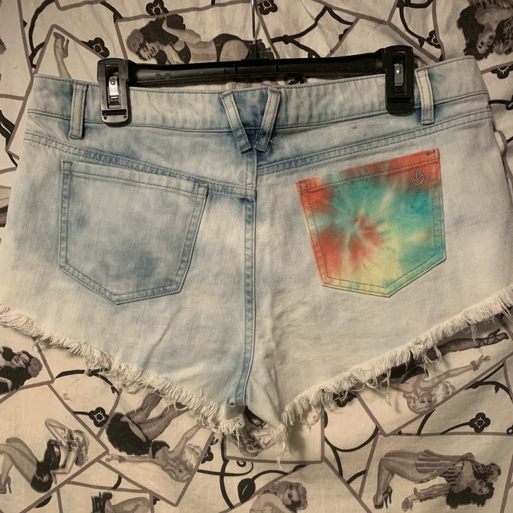 Volcom Daisy Dukes w/ Tie Dye Pocket